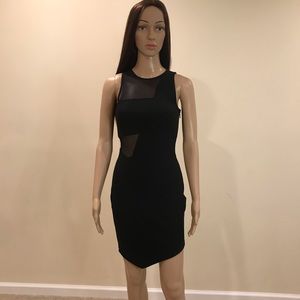 Express Bodycon Dress w/Mesh Cutouts